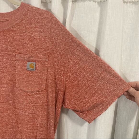 Carhartt original fit heather orange basic casual pocket t-shirt logo size XL - Picture 3 of 6
